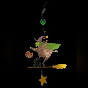 Halloween witch hanging Metal  decoration.